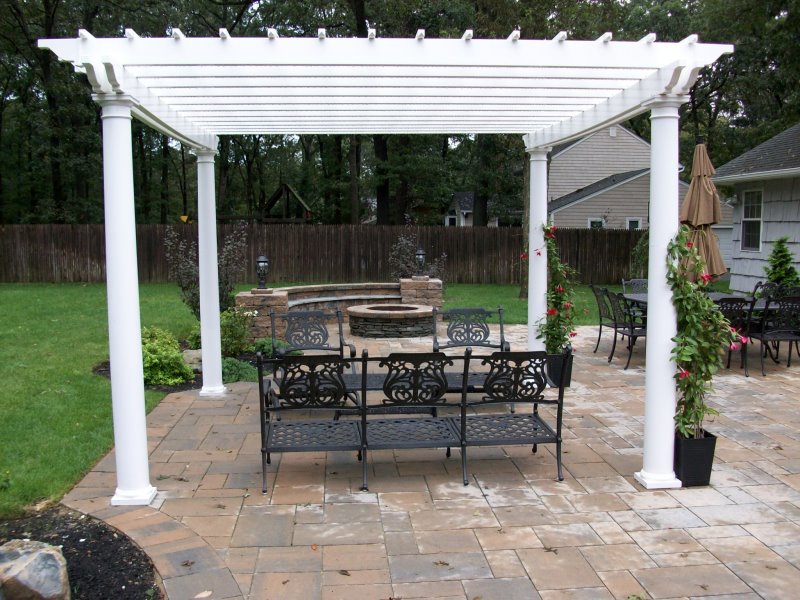 pergola in backyard patio